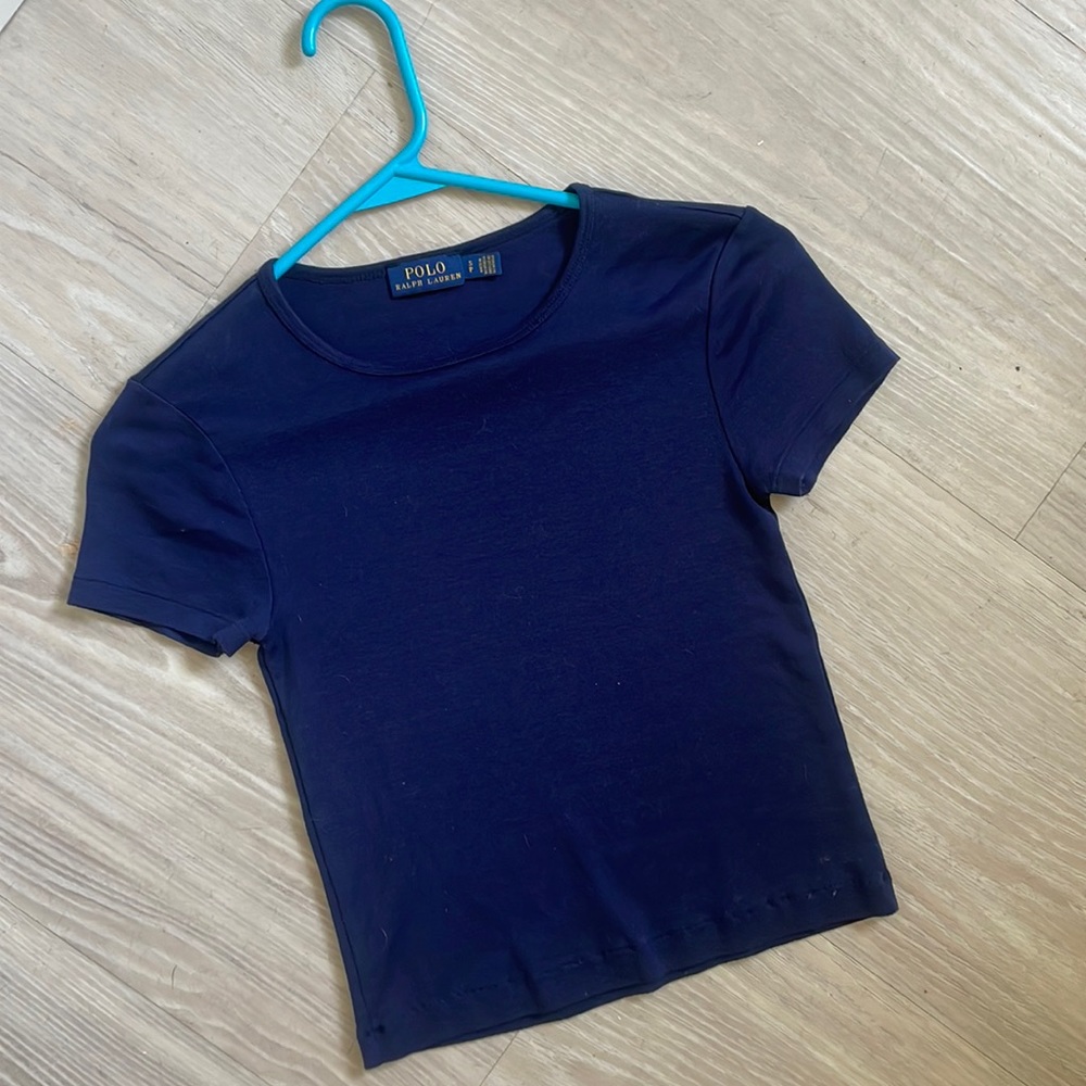 Polo Ralph Lauren navy blue cropped tee